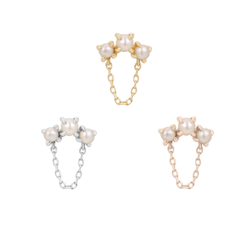Halston Pearl + Chain - Threadless End Threadless Ends Buddha Jewelry   