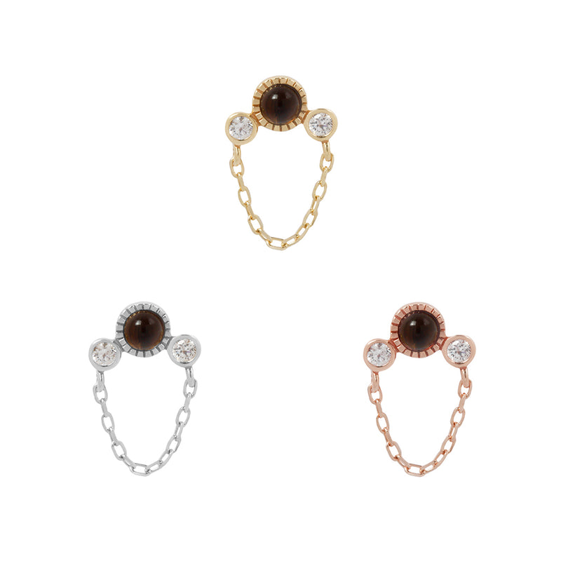 Halston Smokey Quartz + Chain - Threadless End Threadless Ends Buddha Jewelry   