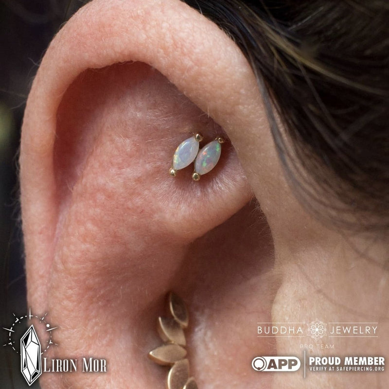 Double Zuri Marquise Opal - Threadless End Threadless Ends Buddha Jewelry   