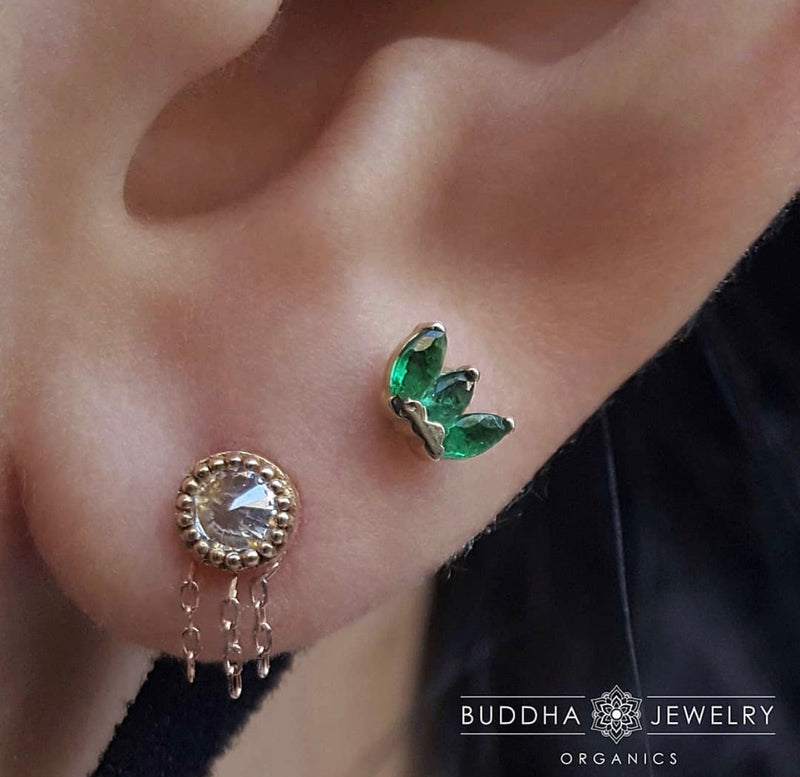 Rebel Rebel - CZ + Chain - Threadless End Threadless Ends Buddha Jewelry   