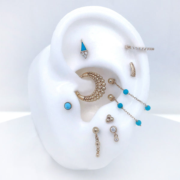 3 Bead Turquoise Chain Chains Buddha Jewelry   