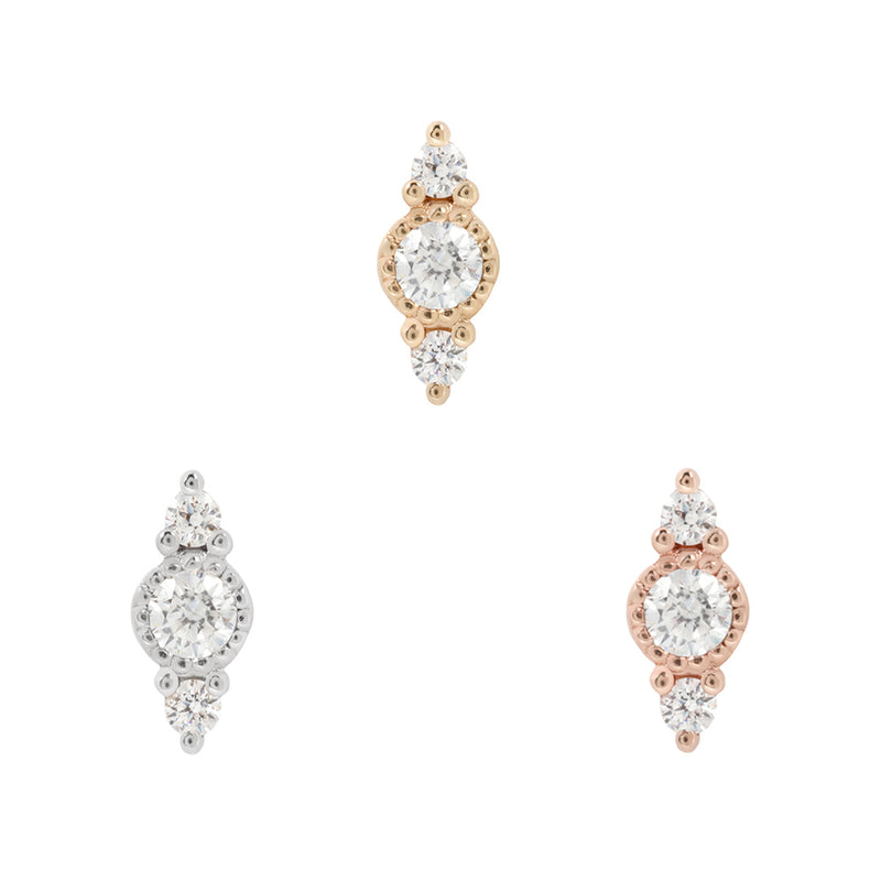 Lucien - CZ - Threadless End Threadless Ends Buddha Jewelry   