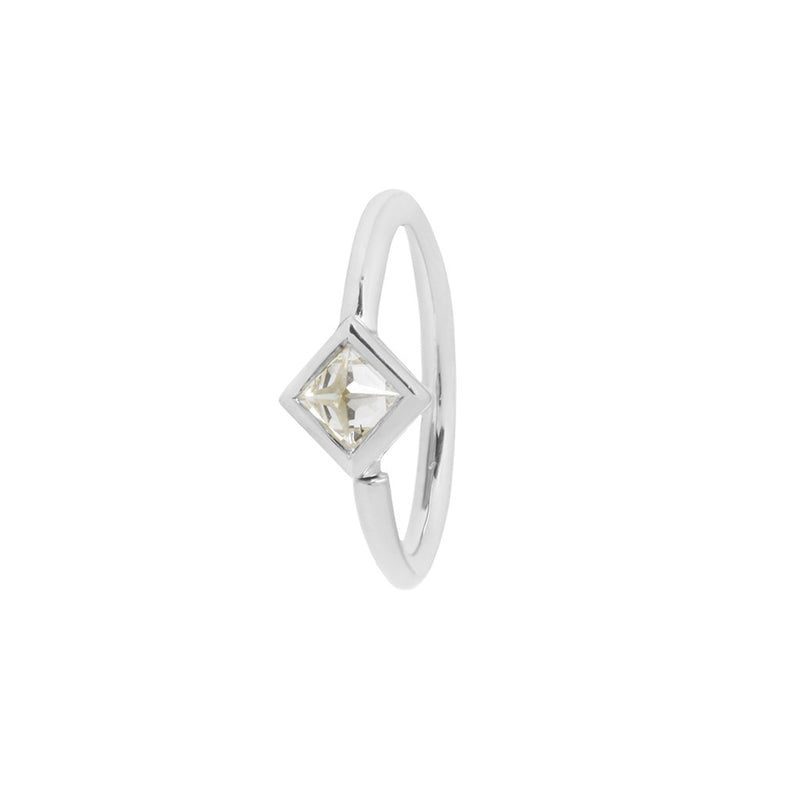 Mae CZ Seamless Ring Septum Rings Buddha Jewelry White Gold  