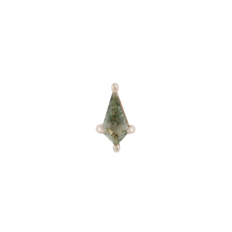 Mini Soho - Kite Cut Moss Agate - Threadless End Threadless Ends Buddha Jewelry Rose Gold  