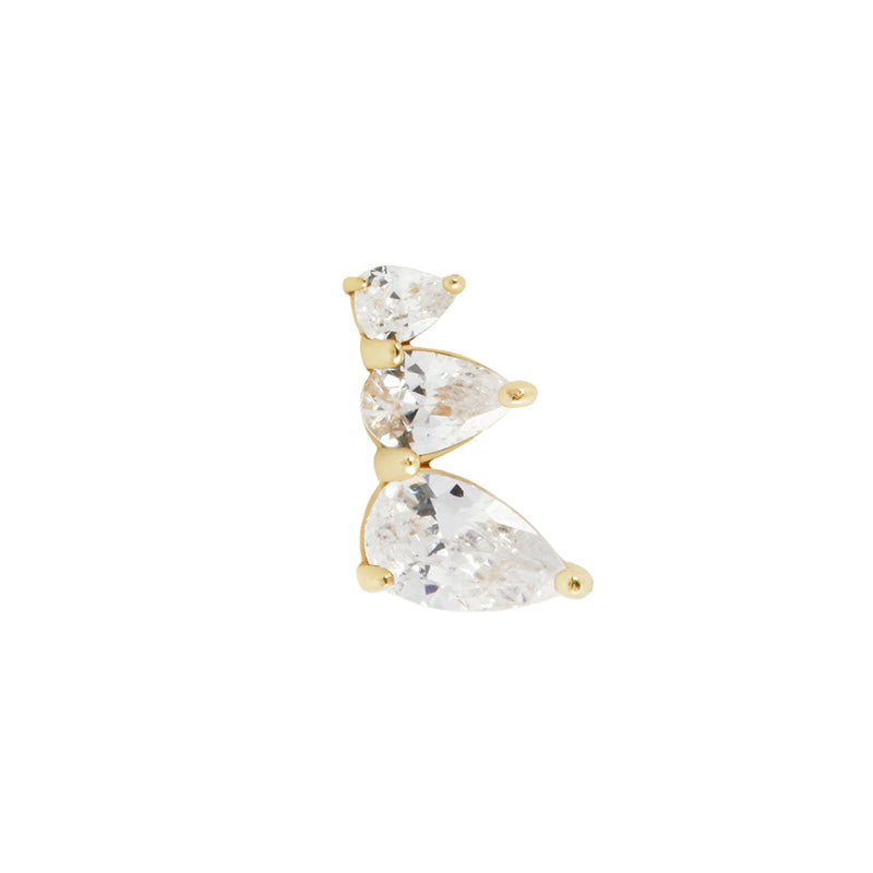 Myriad - CZ - Threadless End Threadless Ends Buddha Jewelry Yellow Gold Left 