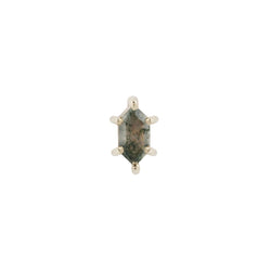 Oh Hell Yes! - Hex Cut Moss Agate - Threadless End Threadless Ends Buddha Jewelry Yellow Gold  