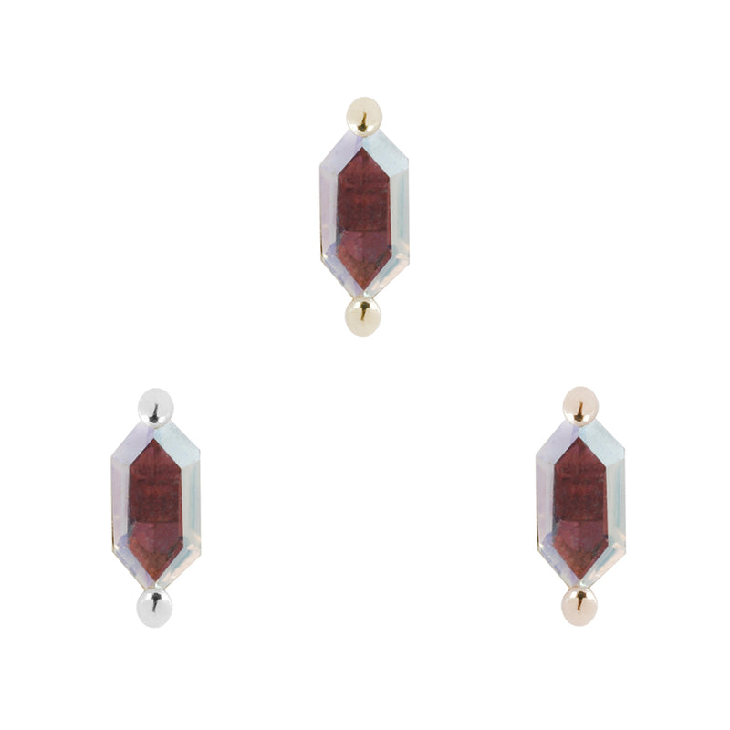 Oh My My - Hex Cut Mercury Mist Topaz - Threadless End Threadless Ends Buddha Jewelry   