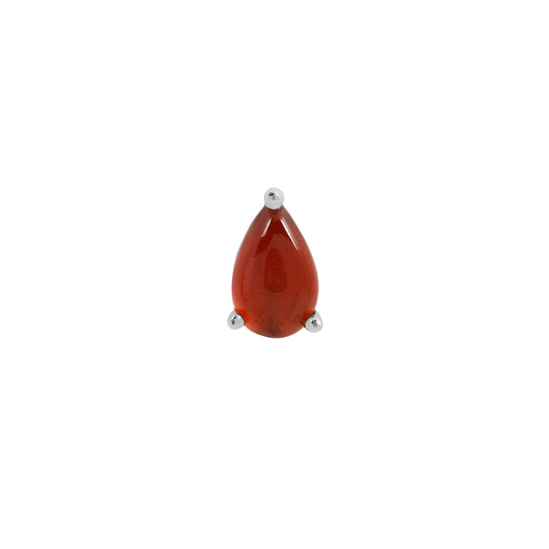 Garnet Pear - Threadless End Threadless Ends Buddha Jewelry White Gold  