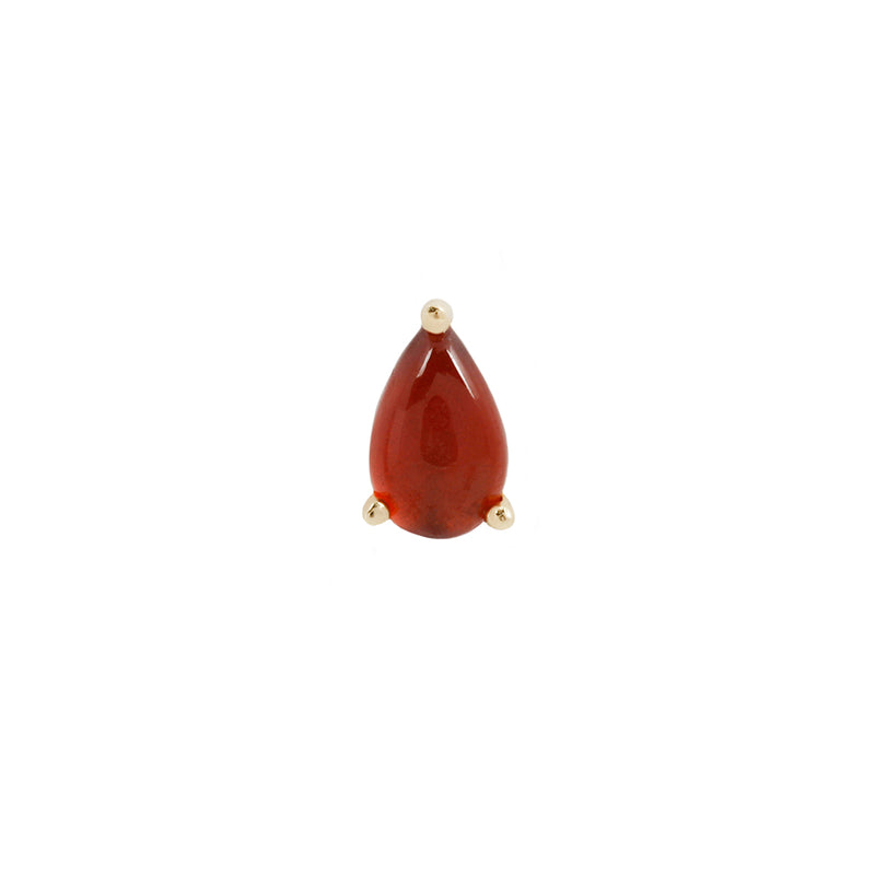 Garnet Pear - Threadless End Threadless Ends Buddha Jewelry Yellow Gold  