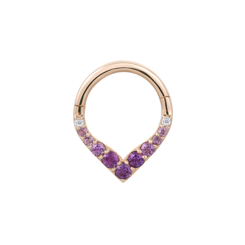 Rise + Shine - Amethyst Ombre - Solid 14kt Gold Clicker Clicker Buddha Jewelry Rose Gold 5/16" 