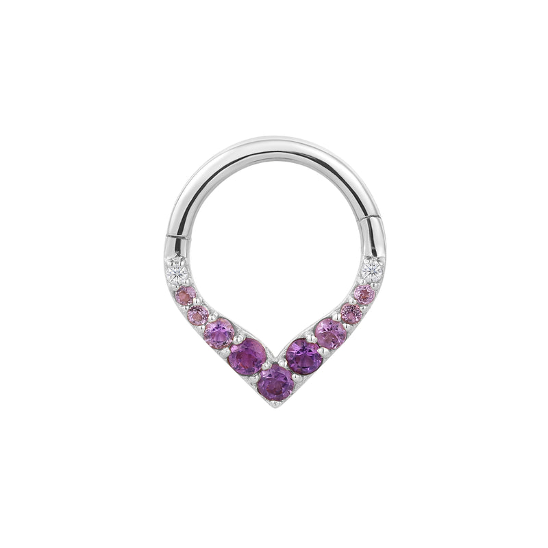 Rise + Shine - Amethyst Ombre - Solid 14kt Gold Clicker Clicker Buddha Jewelry White Gold 5/16" 