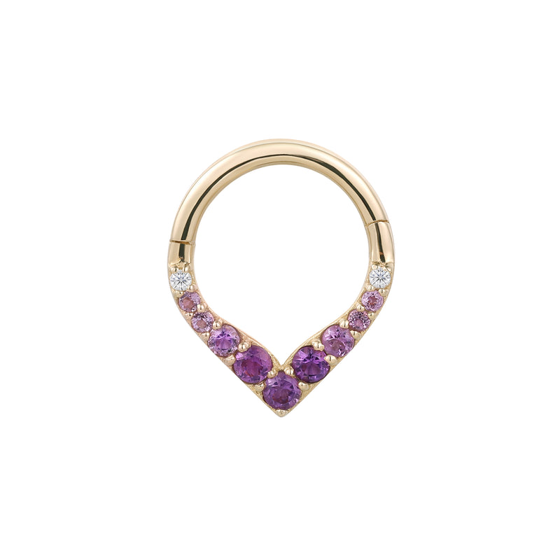 Rise + Shine - Amethyst Ombre - Solid 14kt Gold Clicker Clicker Buddha Jewelry Yellow Gold 5/16" 