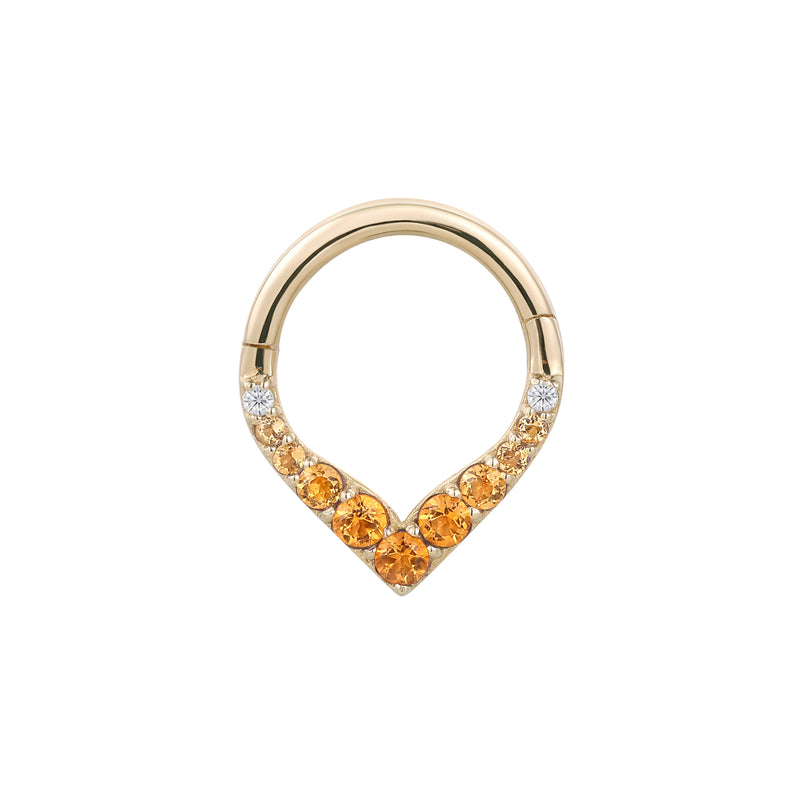 Rise + Shine - Citrine Ombre - Solid 14kt Gold Clicker Clicker Buddha Jewelry Yellow Gold 5/16" 