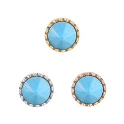 Round Accent Bezel Reverse Set - Turquoise - Threadless End Threadless Ends Buddha Jewelry   