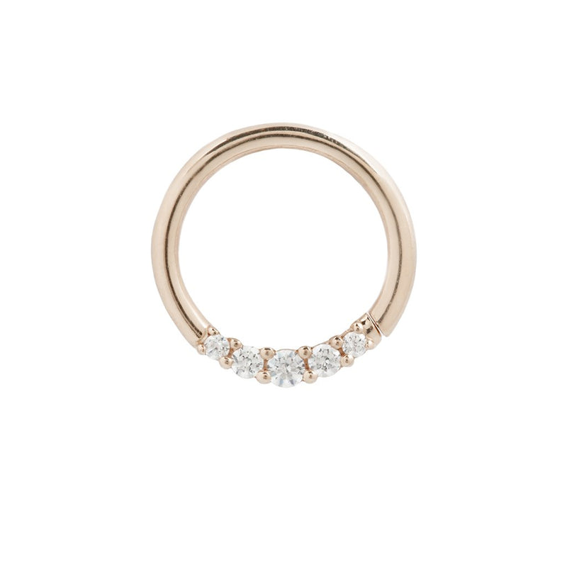 Sophia CZ Seamless Ring Septum Rings Buddha Jewelry Rose Gold 18g 5/16" 