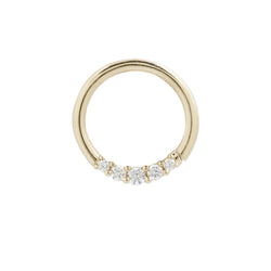 Sophia CZ Seamless Ring Septum Rings Buddha Jewelry Yellow Gold 18g 5/16" 