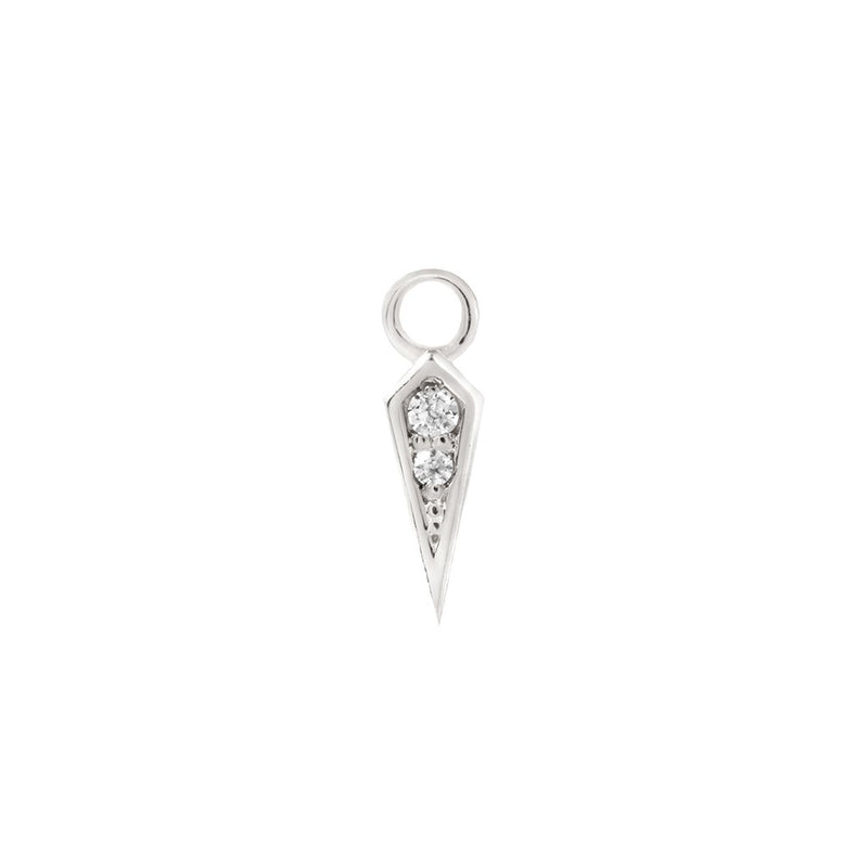 Spike Charm 14kt Solid Gold + CZ Charms Buddha Jewelry White Gold  
