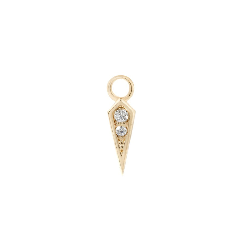 Spike Charm 14kt Solid Gold + CZ Charms Buddha Jewelry Yellow Gold  
