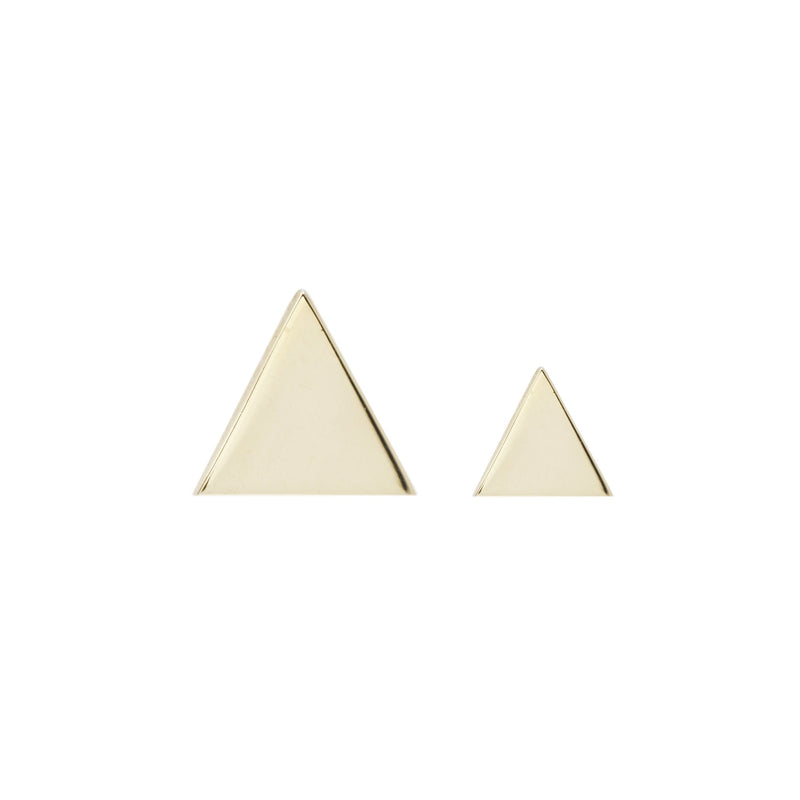 Triangle - Solid Gold Threadless End Threadless Ends Buddha Jewelry Yellow Gold 3mm 