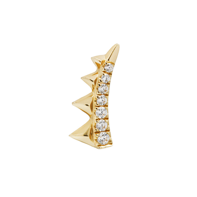 Underground - CZ - Threadless End Threadless Ends Buddha Jewelry Yellow Gold Right 
