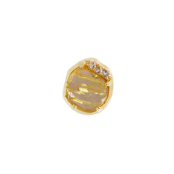 Vision - Rutilated Quartz - Threadless End Threadless Ends Buddha Jewelry Yellow Gold  