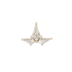 Volant - CZ - Threadless End Threadless Ends Buddha Jewelry Yellow Gold  