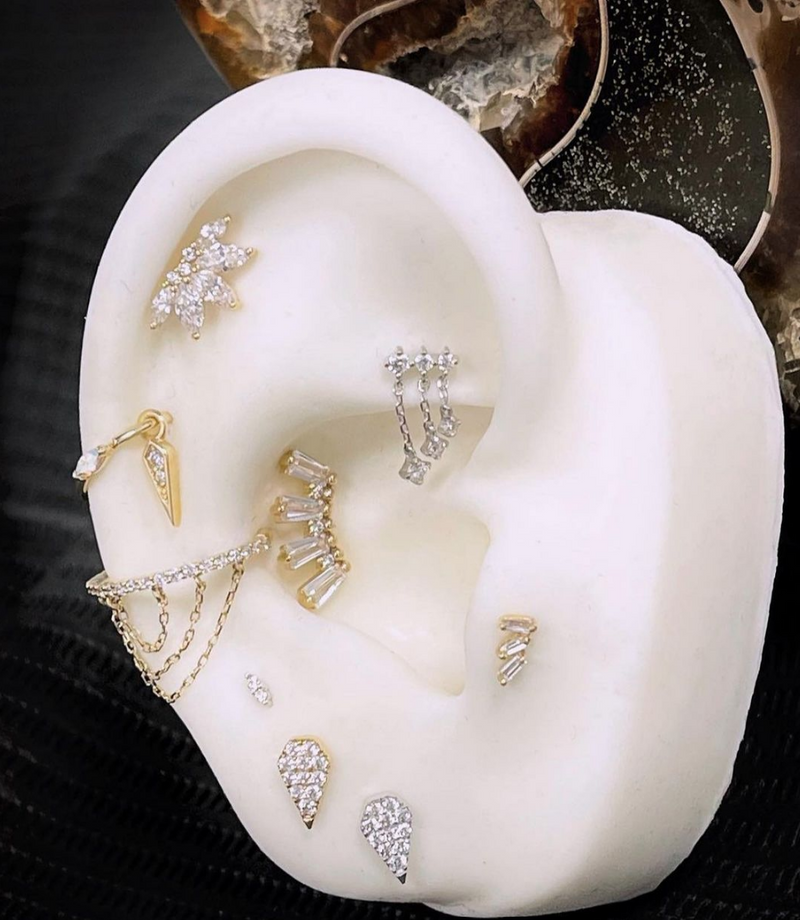 Crown Jewels - CZ - Threadless End Threadless Ends Buddha Jewelry   