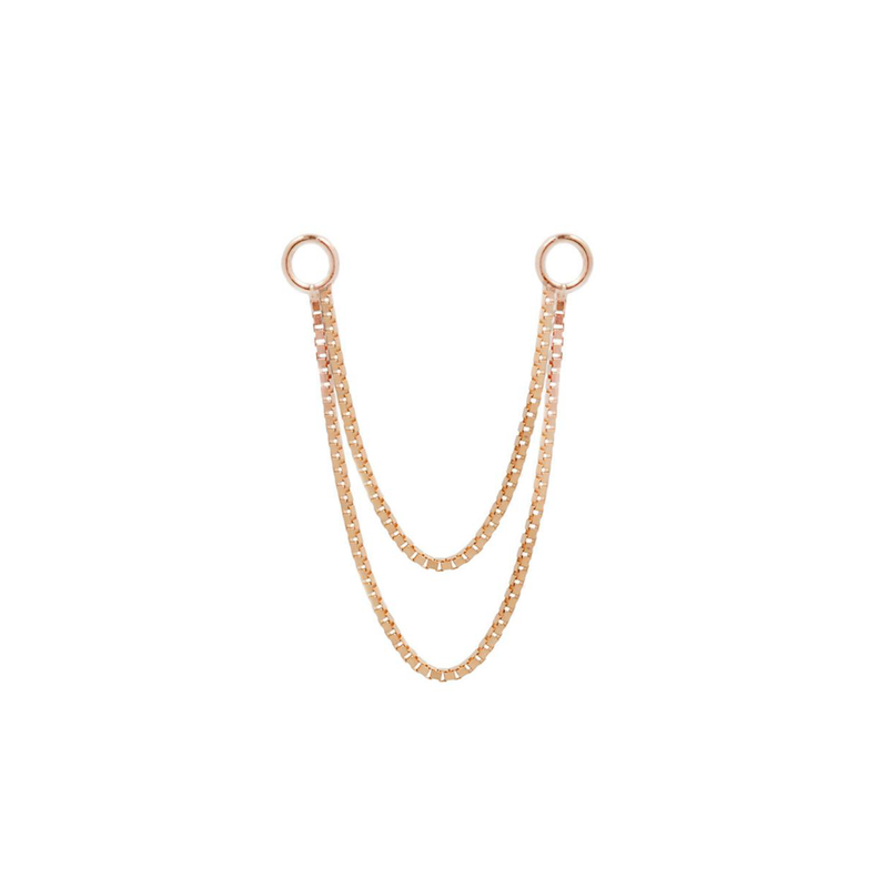 Double Box Chain - Solid 14kt Gold Chains Buddha Jewelry Rose Gold  
