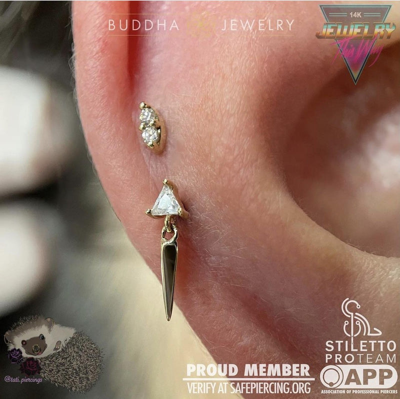 Mishka Prong 2 - Genuine Diamond - Threadless End Threadless Ends Buddha Jewelry   